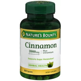 Nature’s Bounty Cinnamon 2000mg, Plus Chromium, 60 Capsules