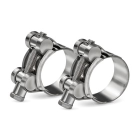 2 Pack of 29-31mm (1.14-1.22") Heavy Duty T Bolt Hose Clamps Stainless Steel_304 Intercooler Pipe Tube Clamps for Turbo, Heavy Duty Radiator Hose Clamp with Adjustable Range 1.14"-1.22"