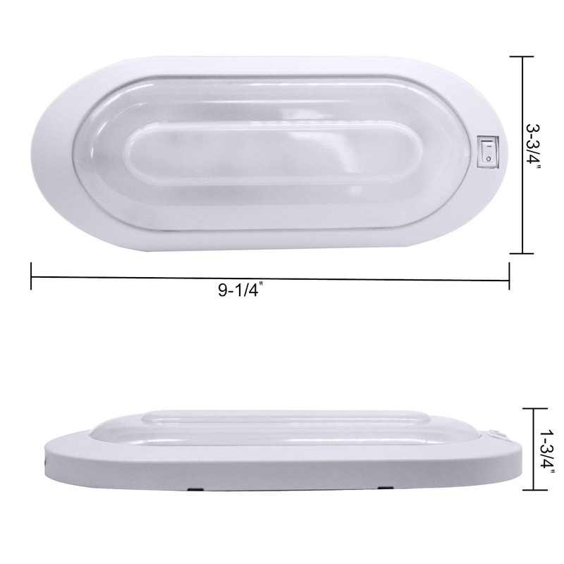 Facon 12V LED Bright RV Pancake Light Surface Mount, DDS01-008,