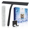 12 Inch Silicone Shower Squeegee with Microfiber Scrubber