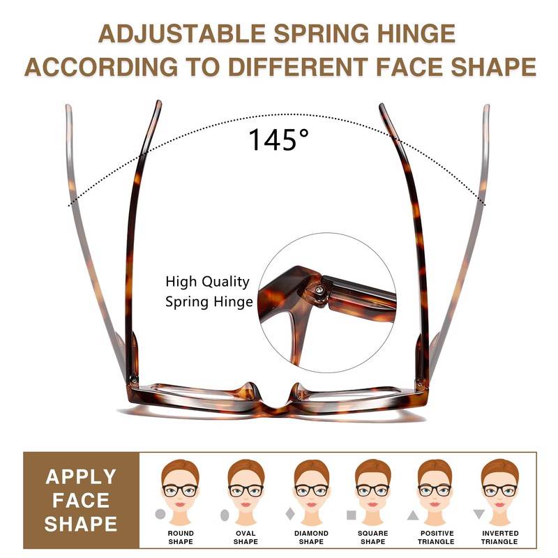 3 Pack Readers for Women Oprah Style Square Reading Glasses