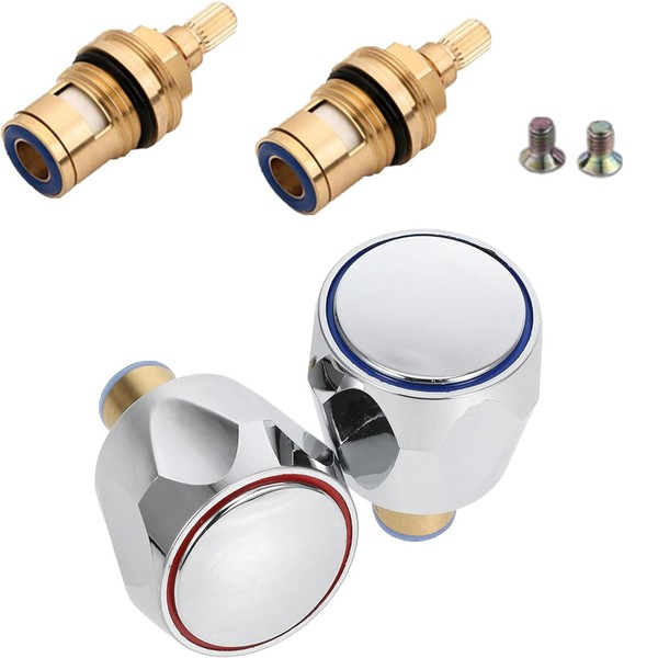 Crovakeu 2-pcs Faucet Knob Handles Replacement - Universal Hot/Cold Water