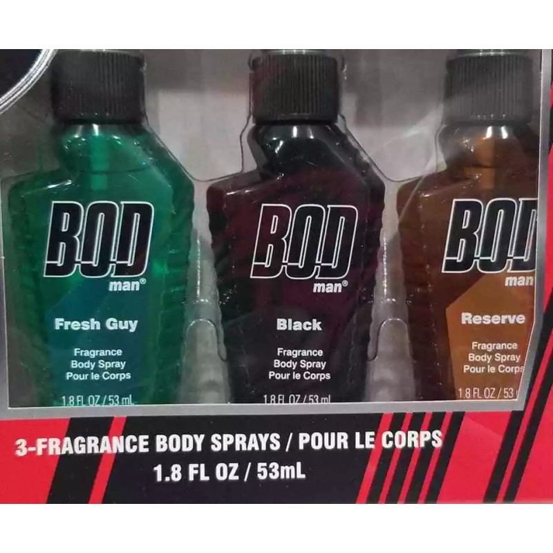 Bod Man 3 Pack Fragrance Body Spray Gift Set (LOC