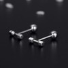 VIKI LYNN 925 Sterling Silver Mini Barbell Dumbbell Stud Earrings