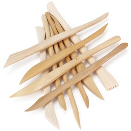 COMIART 10pcs Wooden Polymer Clay Pottery Play Dough Modeling Tools