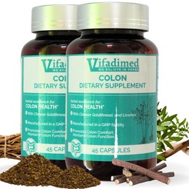 VIFADIMED Colon for Diarrhea, IBS-D,Colitis, Soothes Irritation,Enhances Colon's Function. Intestine Lining,Gut Microbiome,Colon Motility. IBS Relief.-90 Capsules