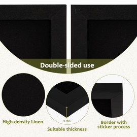 AMUSIGHT Double-Sided Black Cork Board with Linen, 30" x 20" Hanging Wood Framed Large Bulletin Board, Picture Display Vision Board Kit Corkboards for Wall Room School Office Decor, 20 Pushpins