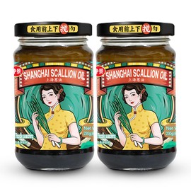 Shanghai Scallion Sauce - Scallion Oil with Spring Onion for Noodles, Rice, Soup, Spring Onion in Oil, Ready to Eat and Use as Dipping and Drizzling Sauce, Condiment, 230g/8.1oz (Pack of 2)