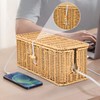 Trendecor Rattan Cable Management Box, 33x13.5x13cm Hand Woven Cable Box