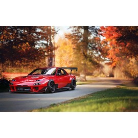 Painting Wallpaper Poster Removable Self Stick Mazda Rx – 7 Tuner Car In Foliage FD3S Notebook Red Character Black mrx7 – 010 W2 Wide Version 603 mm × For Architectural Wallpaper Weather Resistant Paint