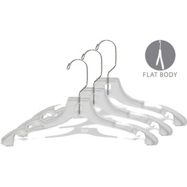 The Great American Hanger Company Clear Plastic Junior Top Hanger, (Box of 25) Small 14 inch Space Saving Teen Shirt Hangers with Notches and 360 Degree Chrome Swivel Hook