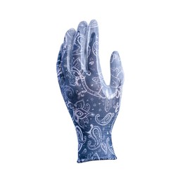 GardenGirl RRH12L "Chelsea Paisly Print" Weeding Gloves - Blue