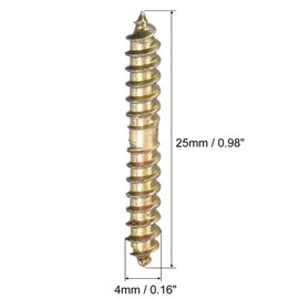 TOP-VIGOR 24Pcs M4x25mm Hanger Bolts, Double Ended Self-Tapping Thread Dowel Screws, Double Ended Screw Dowels Hanger for Wood Connecting