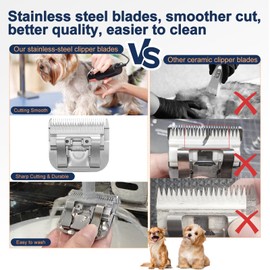 Tutuosto 10# Clipper Blades Pet Grooming Clipper Replacement Blades Detachable Blade Compatible with andis/wahl/Oster Dog Clippers