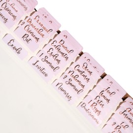 Idyllic Grace - Pestañas de la Biblias, Spanish Bible Tabs, Rose Gold Foil, Study Tool, Journaling, Old and New Testament, Christian, Catholic, Index Tabs, Glossy Laminated, Durable - Be The Light