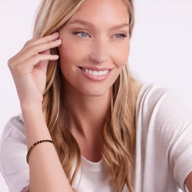 JTV 18k Yellow Gold Over Sterling Silver 12.07CTW Black Spinel Bracelet – Birthstone Tennis Bracelet for Women - Tennis Bracelet for Women - Trendy Gold Jewelry for Women - August Birthstone Bracelet