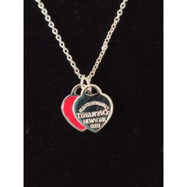 Deluxe Collar Doble Corazon 14 De Febrero + Bolsita Joyera Regalo