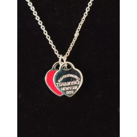 Deluxe Collar Doble Corazon 14 De Febrero + Bolsita Joyera Regalo