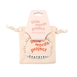 Little Words Project Grateful Bracelet, The Original Word Bracelet, Made with Colorful Beads and Plated Brass Hardware, Handcrafted Design & Positive Message, Size SM