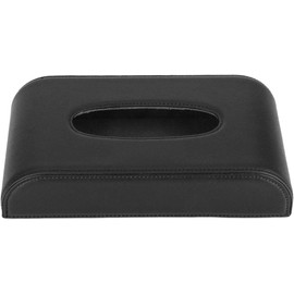 Soporte para Caja de Pañuelos para Automóvil, Organizador Automático Multifuncional de Cuero PU Negro, Dispensador de Cajas de Pañuelos para Automóvil de Cuero PU, Soporte para