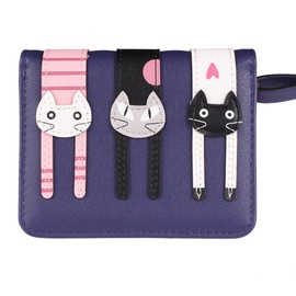 TENDYCOCO Exquisito Monedero Con Cremallera De Gato Cartera Corta Y Multifuncional Ideal Para La Escuela La Universidad Y La Oficina