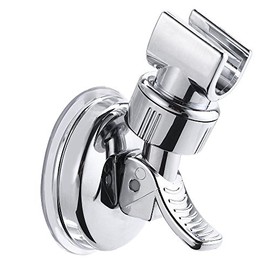 Zeta Adjustable Attachable Rotatable Bathroom ABS Handheld Showerhead Bracket Wall Mount Holder with Suction Cup, Polished Chrome