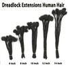 Coriario 0.4 cm Real Human Hair Dreadlock Extensions 8 inch