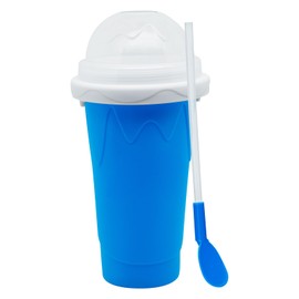 Slushy Maker Cup, Slushie Cup Maker, Milk Cola Juice Squeeze Cup, Magic Quick Freeze Cup, Cooling Cup, Smoothies Cup with Lids and Straws for All Age (Blue)