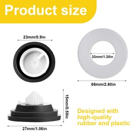 BCHKO 1 Piece Tank Inlet Diaphragm, 1-Piece Toilet Flush Seal, Flush Valve Disc, Sealing Diaphragm, Float Valve, Fits Most Inlet Valves