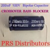 BIPOLAR CAPACITOR 200uF 100 Volt BIPOLAR Capacitor BASS BLOCKER SPEAKER