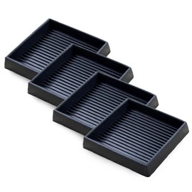 Aswalling 4Pcs Anti-Slip Furniture Pads- 4x4In Square Rubber Anti Skid Caster Cups, Leg Coasters-Couch, Chair, Bed Stoppers Easy Install Easy to Use