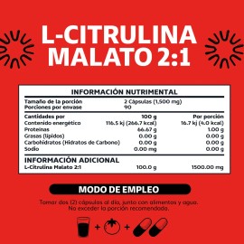 L- Citrulina Malato 21  1500mg De L - Citrulina Malato Puro Pre Entreno L - Citrulline Malate Oxido Ntrico - Tecnologa De Cpsulas Veganas Pre Workout 