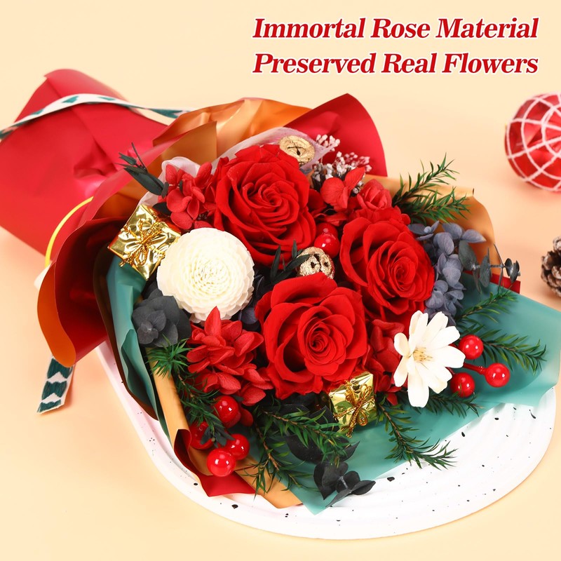Jtoder Christmas Flower Gifts for Women, Forever Flowers for Delivery