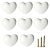 M MIMHOOY 8 Pack White Heart Shaped Ceramic Cabinet Knobs,