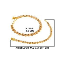 Efulgenz Indian Traditional bollywood Silver Tone Bell Charms Chain CZ Crystal Studded Anklet Set Bollywood Bridal Bracelet Payal Foot Jewelry, Copper, not known