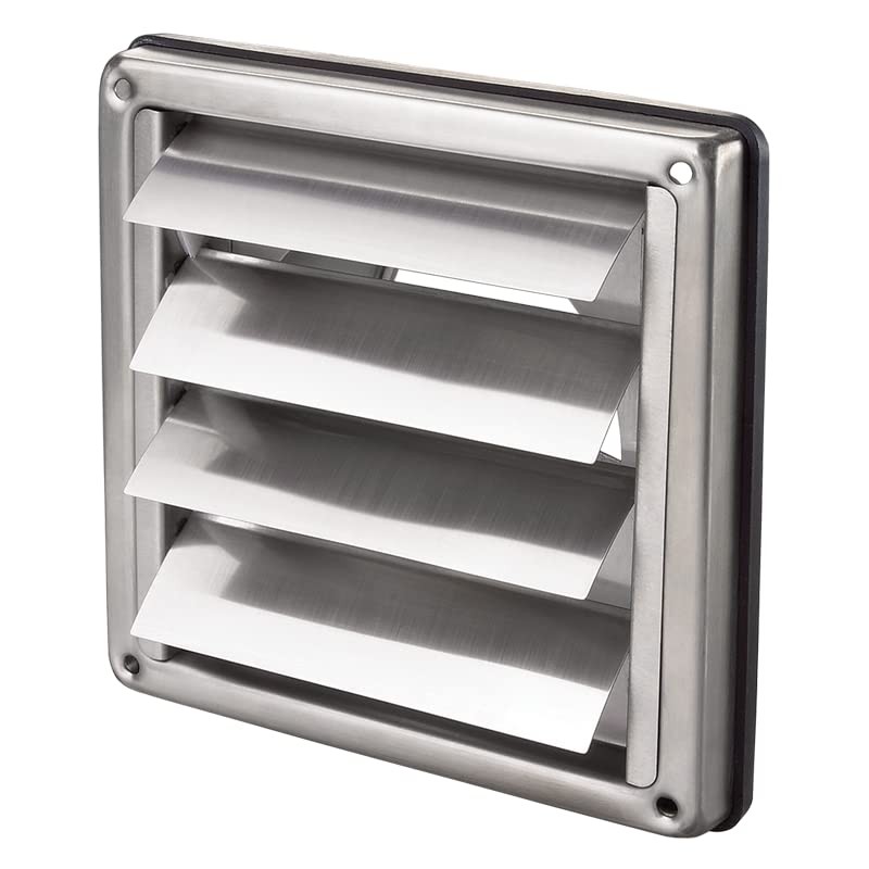 Backflow Flap 100 mm Ventilation Grille Stainless Steel with Moving