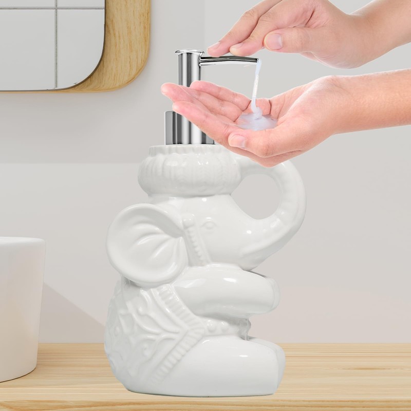 Amaauto Elephant Soap Dispenser, Refillable Liquid Soap Dispenser for Bathroom