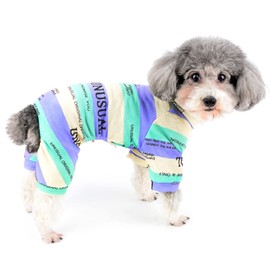 Ranphy Pet Pajamas Small Dog Cotton Jumpsuit Puppy Stripe Pjs Doggie Cat Overall Onesies Cute Rompers Soft Bodysuits Pullover Pyjamas 4 Legs Shirts Clothing Doggy Clothes