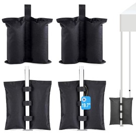 Novelfun 4 Pack Gazebo Weights Bags Large Sand Weight Bags Heavy Duty Leg Weights for Pop up Canopy Tent Sun Shades, Parasols, Trampolines Weighted Feet Bag
