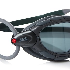 Zoggs Predator Adult Swimming Goggles, UV protection swim goggles, Pulley Adjust Comfort Goggles Straps, Fog Free Swim Goggle Lenses, Zoggs Goggles Adults Ultra Fit, Smoke Polarised, Grey/Grey, Small