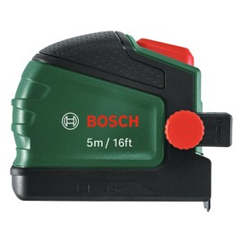 Bosch Maßband 5m/16ft mit Stifthalter (Auto-Lock; Nylonbeschichtetes Band; 22mm Breite; abknickfreie Ausziehlänge 2m; Skala metrisch/zöllig; hohe Genauigkeit; Gürtelclip; Ergonomisch mit Softgrip)