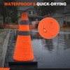 BATTIFE Collapsible Traffic Cones, Reflective Safety Cones with Black Base