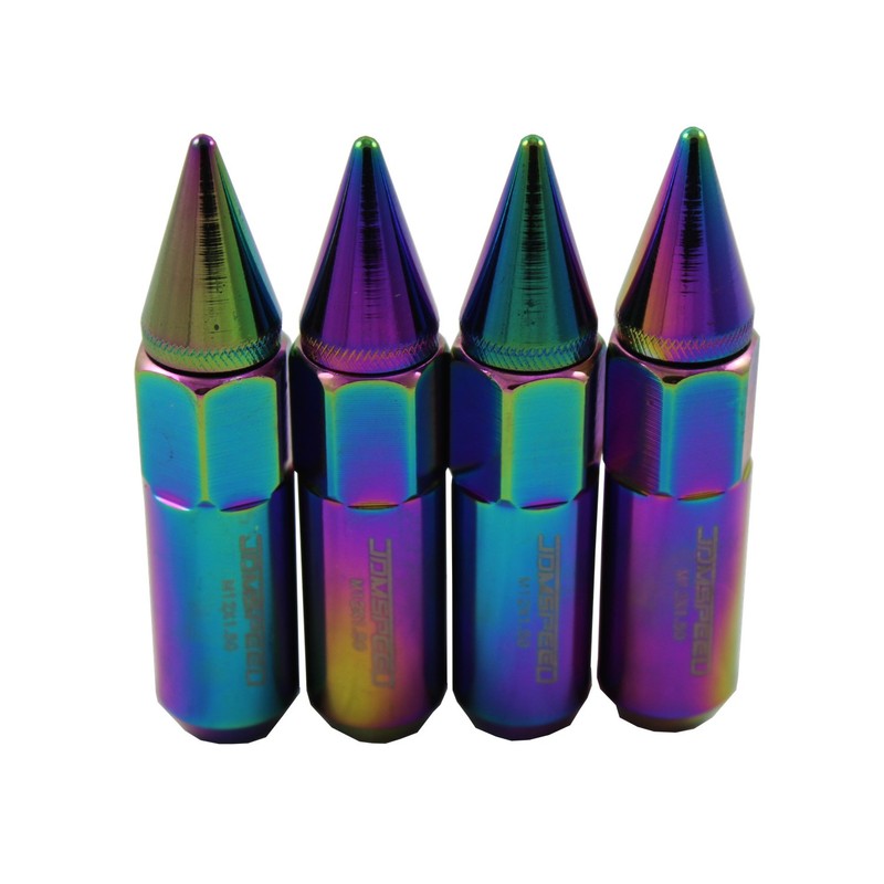 JDMSPEED New Neo Chrome 20PCS M12X1.5 Cap Spiked Extended Tuner