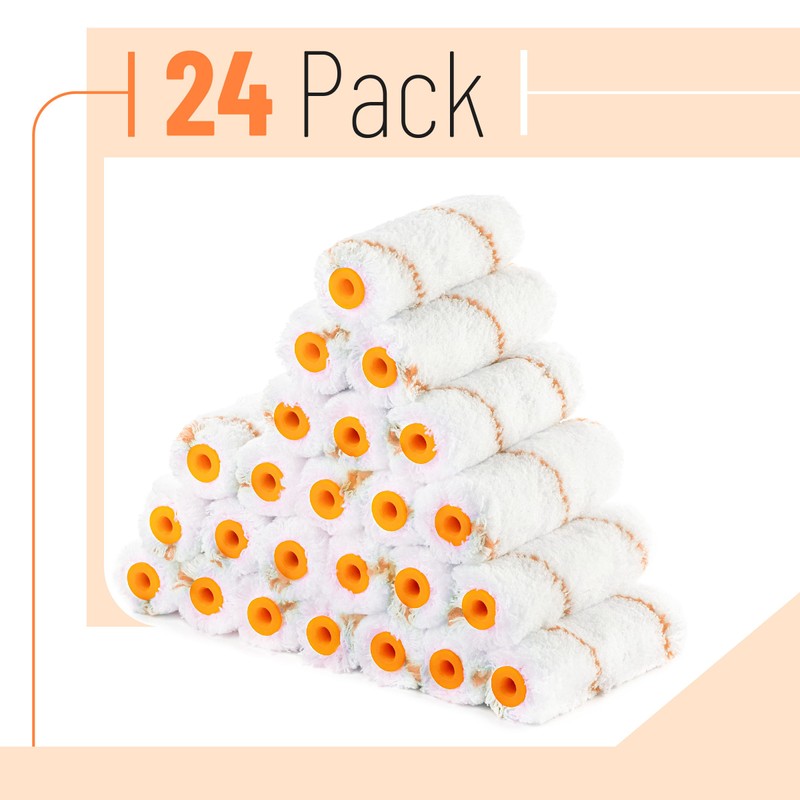 Bates- Paint Roller Covers, 24 pcs, 4" Covers for Paint