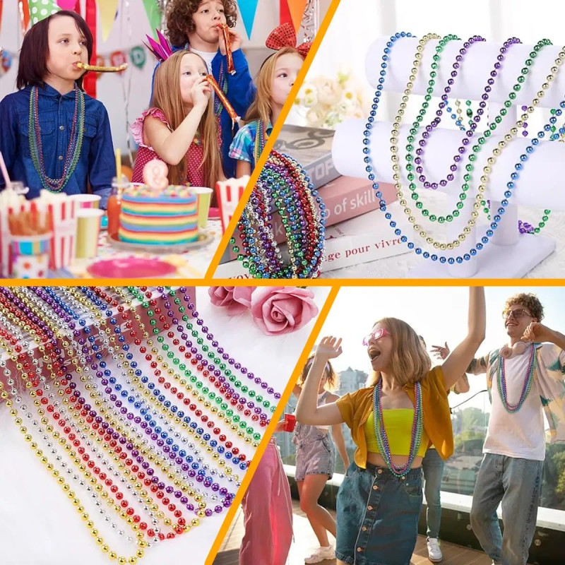 60 Collares Para Bolitas Mardi Gras Batucada Fiesta