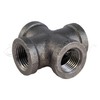 Everflow Supplies BMCR0014 Black Malleable Cross Fitting, 0.25 Inch