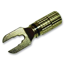 Flachsteckverbinder – Gold/Schwarz, Klemmen, Quetschgabel/Spaten-Zungenverbinder, 1 Stück