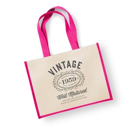 D Design Invent Print! 65th Birthday Gift Bag Funny Gift for Women Tote Shopping Age 65 Present 42 x 33 x 19cm (Fuchsia)