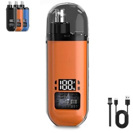 Painless Nose Hair Remover, Ipx7 Waterproof Electric Portable Nose Hair Shaver,Rechargeable with Dust Protection Cap, Easy Cleaning Comfort - Color: Orange