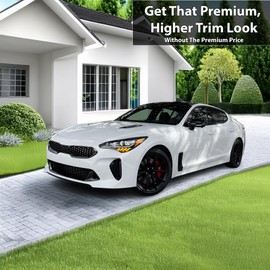 BOGAR TECH DESIGNS Front Grille Chrome Delete Overlay Film Compatible with KIA Stinger 2018-2023, Gloss Black